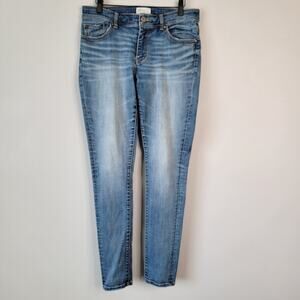BKE Payton Skinny Jeans 29 x 31 1/2 Whisker Distressed Biker Preppy Western